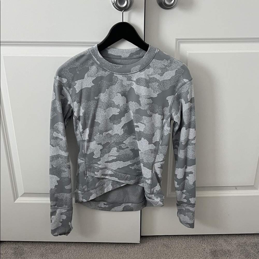 Gray Camouflage Long Sleeve Shirt